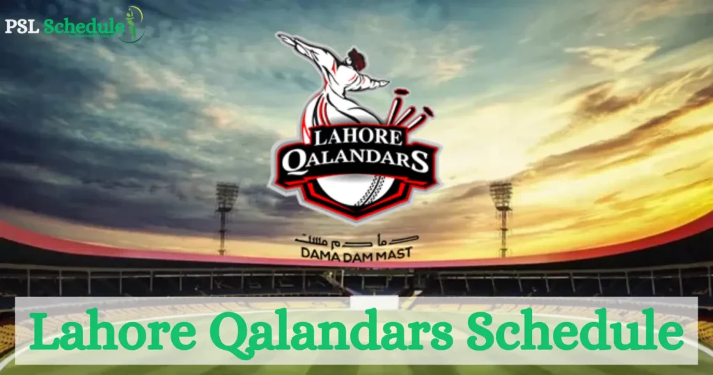 Lahore Qalandars Schedule 2026