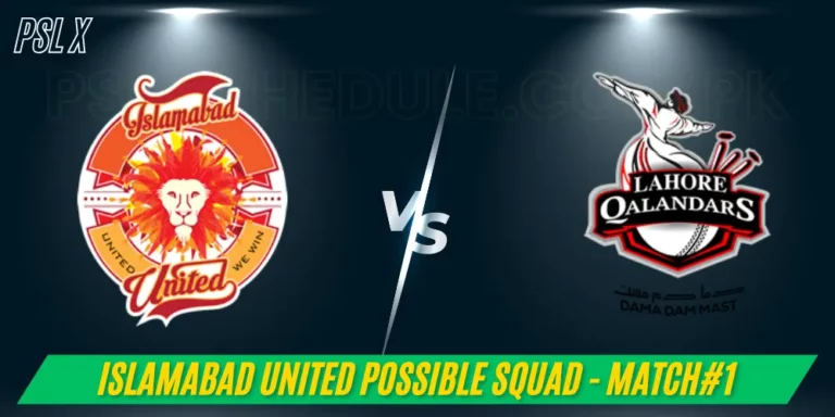 Islamabad United Possible Squad Against Lahore Qalandars