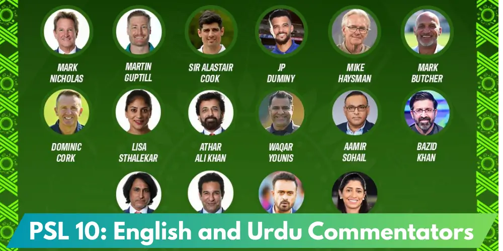 PSL 10 Commentators