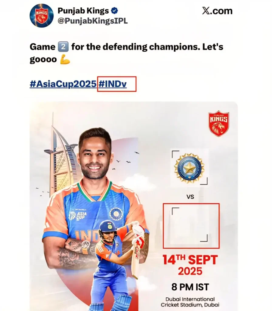 Punjab Kings Controversial Banner