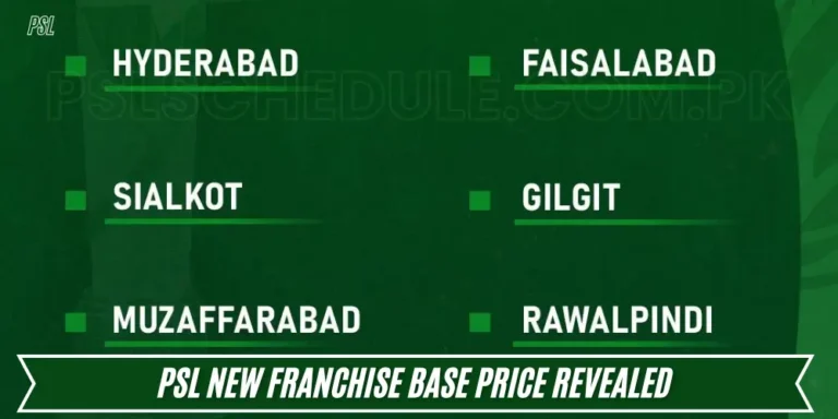 PSL New Franchise Base Price Revealed