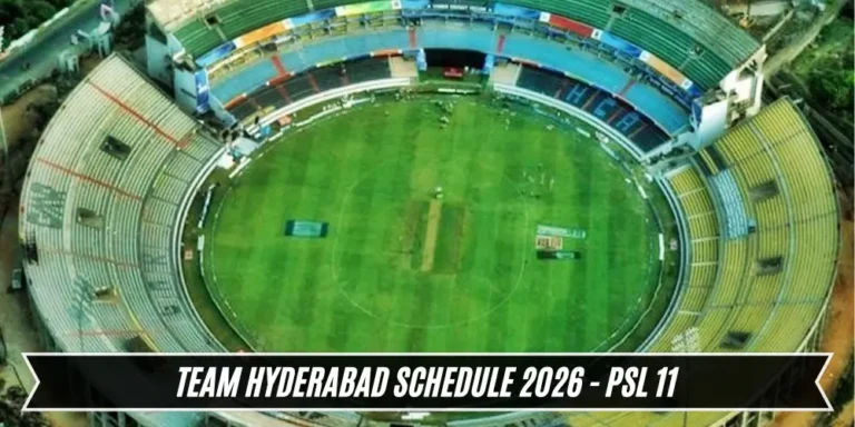 Team Hyderabad Schedule